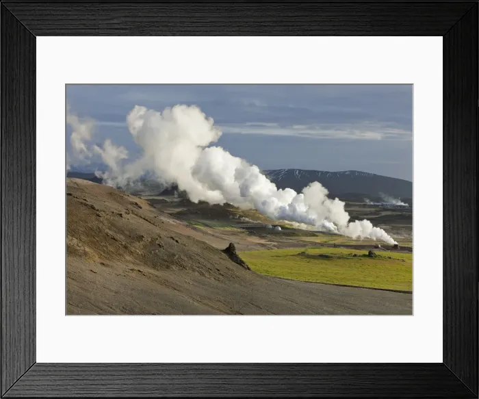 Framed Print : Steam column in geothermal area, Skutustaoir, Northeastern Region, Iceland Framed Print : Steam column in geothermal area, Skutustaoir, Northeastern Region, Iceland