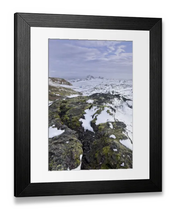 Framed Print : Thermal area of Leirhnjukur, snow-covered, Krafla, Northeastern Region, Iceland