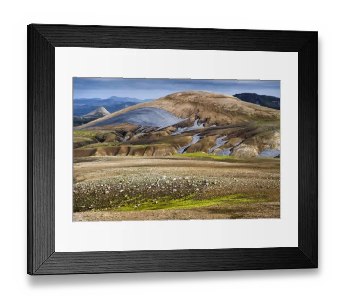 Framed Print : Rhyolite mountains, Landmannalaugar, Fjallabak Nature Reserve, Highlands of Iceland, Iceland, Europe