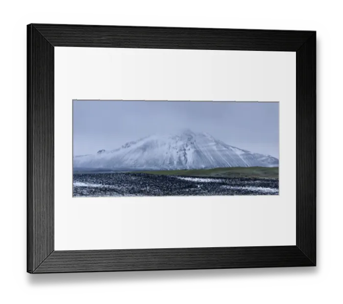 Framed Print : Snowy mountain on the road 901, Northeastern Region, Iceland Framed Print : Snowy mountain on the road 901, Northeastern Region, Iceland