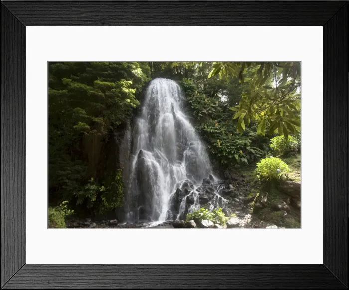 Framed Print : Achada waterfall, Achada, Sao Miguel, Azores, Portugal