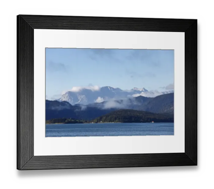 Framed Print : Lake Walchen with Karwendel Mountains and Wetterstein mountain range, Upper Bavaria, Bavaria, Germany, Europe, PublicGround