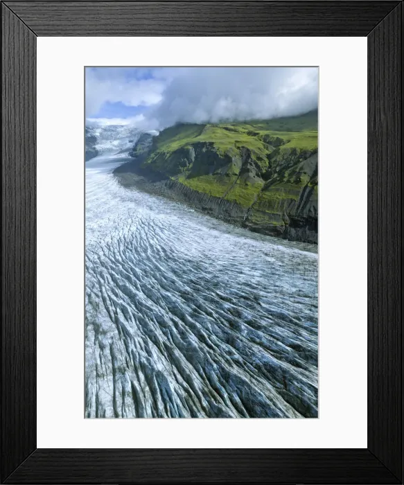 Framed Print : Aerial view, Svinanesjoekull Glacier, a part of Vatnajoekull or Vatna Glacier, Southern Region, Iceland Framed Print : Aerial view, Svinanesjoekull Glacier, a part of Vatnajoekull or Vatna Glacier, Southern Region, Iceland