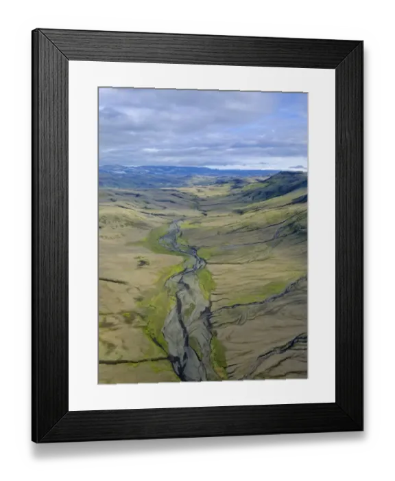 Framed Print : Aerial view, glacial river with small tributaries, Vatnajokull and Skaftafell National Park, Southern Region, Iceland Framed Print : Aerial view, glacial river with small tributaries, Vatnajokull and Skaftafell National Park, Southern Region, Iceland