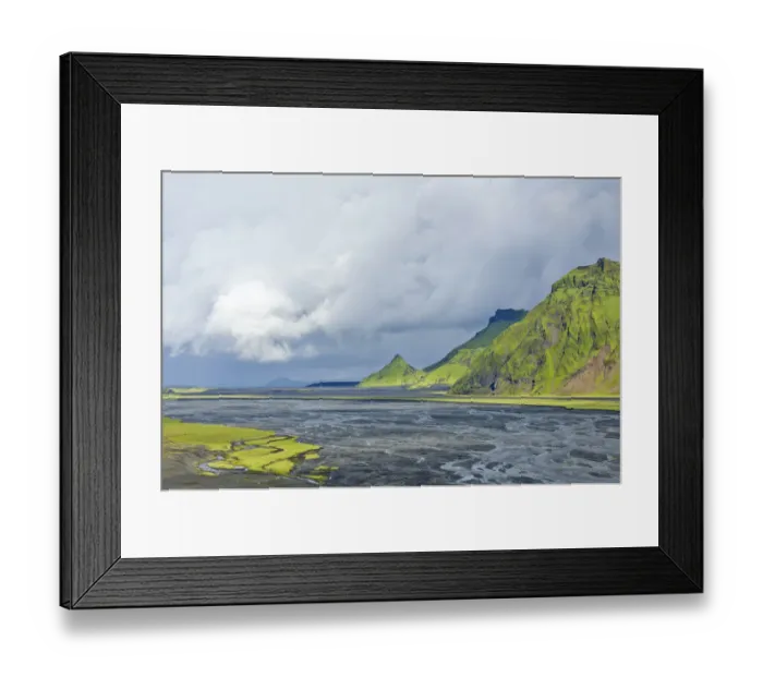 Framed Print : Wide glacial river Mulakvisl, Vik, Southern Region, Iceland Framed Print : Wide glacial river Mulakvisl, Vik, Southern Region, Iceland