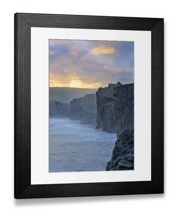 Framed Print : Cliffs in the evening light, Dyrholaey, Vik i Myrdal, Southern Region, Iceland