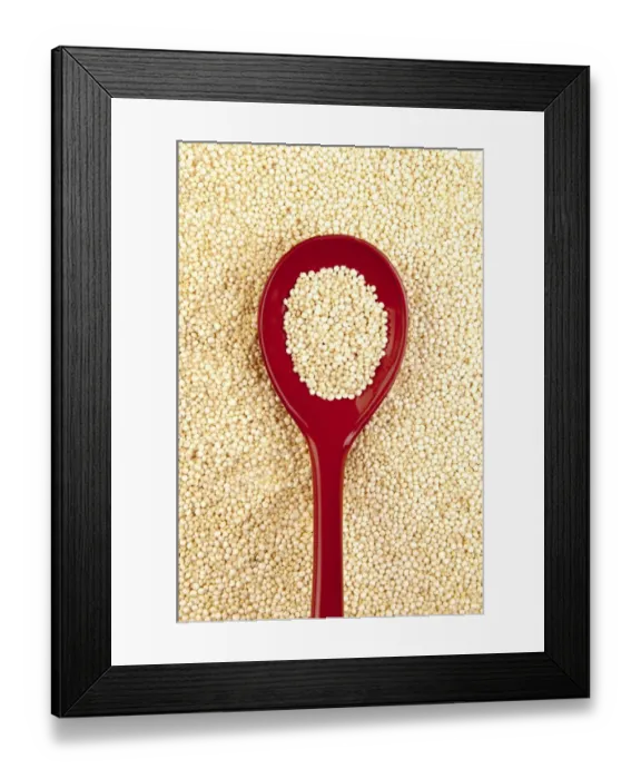 Framed Print : Quinoa seeds and a spoon Framed Print : Quinoa seeds and a spoon