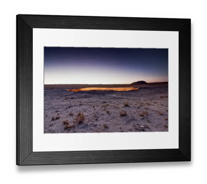 Framed Print : Fire crater, gas crater, Door to Hell Darvaza crater, Derweze or Darvaza, Karakum Desert, Dasoguz Province, Turkmenistan Framed Print : Fire crater, gas crater, Door to Hell Darvaza crater, Derweze or Darvaza, Karakum Desert, Dasoguz Province, Turkmenistan