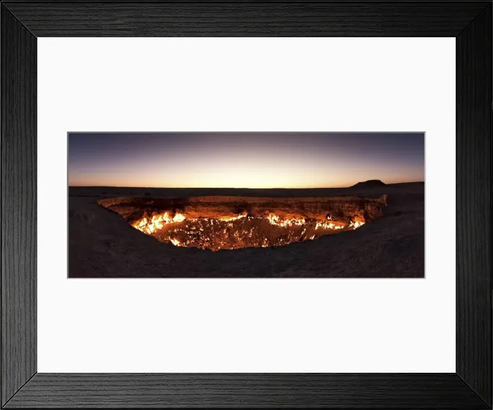 Framed Print : Fire crater, gas crater, Door to Hell Darvaza crater, Derweze or Darvaza, Karakum Desert, Dasoguz Province, Turkmenistan Framed Print : Fire crater, gas crater, Door to Hell Darvaza crater, Derweze or Darvaza, Karakum Desert, Dasoguz Province, Turkmenistan
