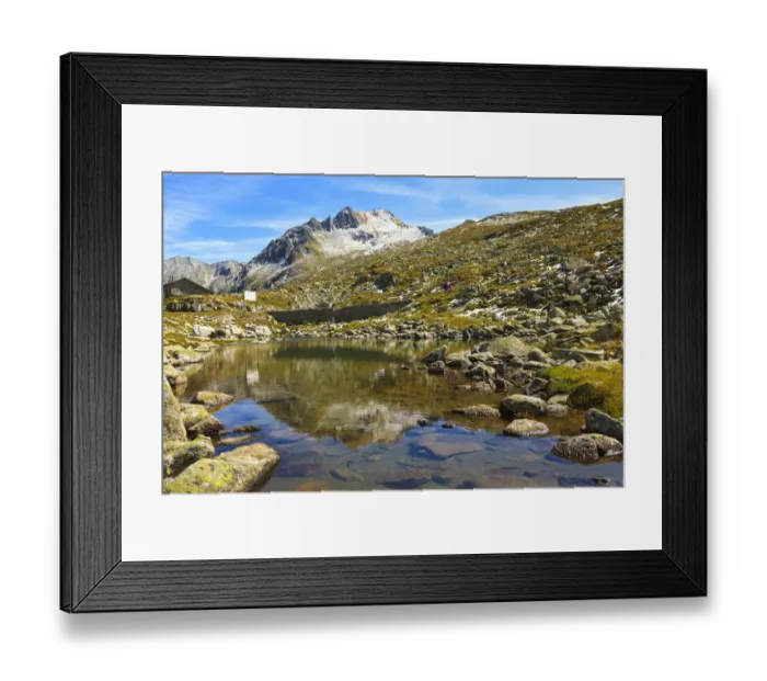 Framed Print : Small lake on the Pfitscherjoch, Province of South Tyrol, Italy Framed Print : Small lake on the Pfitscherjoch, Province of South Tyrol, Italy