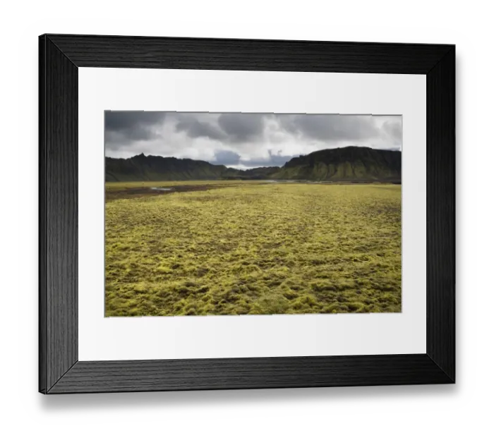 Framed Print : Moss-covered mountains, landscape near Maelifell, Highland, Iceland, Europe Framed Print : Moss-covered mountains, landscape near Maelifell, Highland, Iceland, Europe