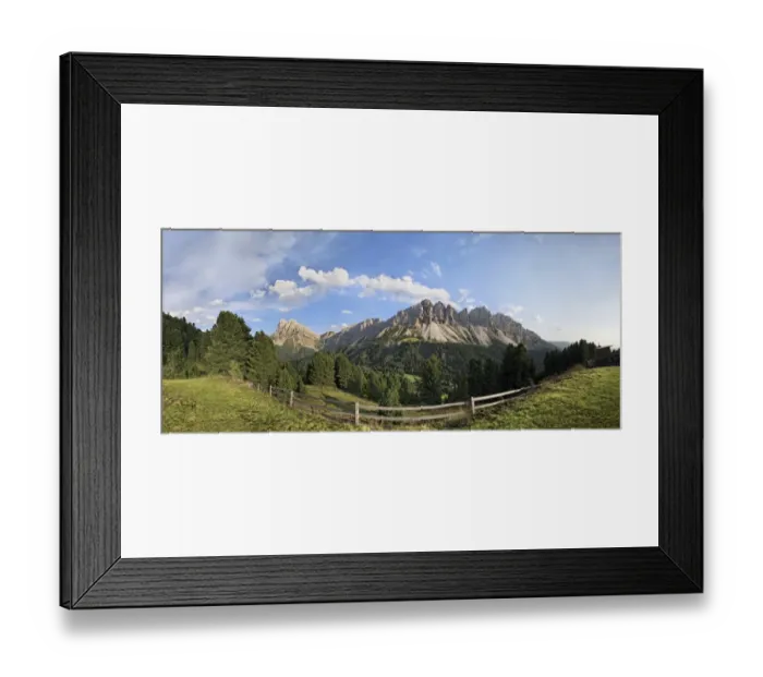 Framed Print : Panoramic view as seen from the Wuerzjoch ridge with the Aferer Geisler Mountains and Peitlerkofel mountain at the back, Villnoesstal valley, province of Bolzano-Bozen, Italy, Europe Framed Print : Panoramic view as seen from the Wuerzjoch ridge with the Aferer Geisler Mountains and Peitlerkofel mountain at the back, Villnoesstal valley, province of Bolzano-Bozen, Italy, Europe