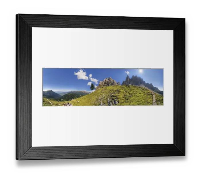 Framed Print : 360 panoramic view near Mittagsscharte gorge with the Geisler Mountains and the Villnoesstal valley, Puez-Geisler Nature Park, province of Bolzano-Bozen, Italy, Europe Framed Print : 360 panoramic view near Mittagsscharte gorge with the Geisler Mountains and the Villnoesstal valley, Puez-Geisler Nature Park, province of Bolzano-Bozen, Italy, Europe