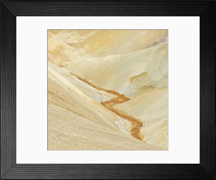 Framed Print : Stream bed coloured by iron oxide, Landmannalaugar, Southern Region, Iceland Framed Print : Stream bed coloured by iron oxide, Landmannalaugar, Southern Region, Iceland