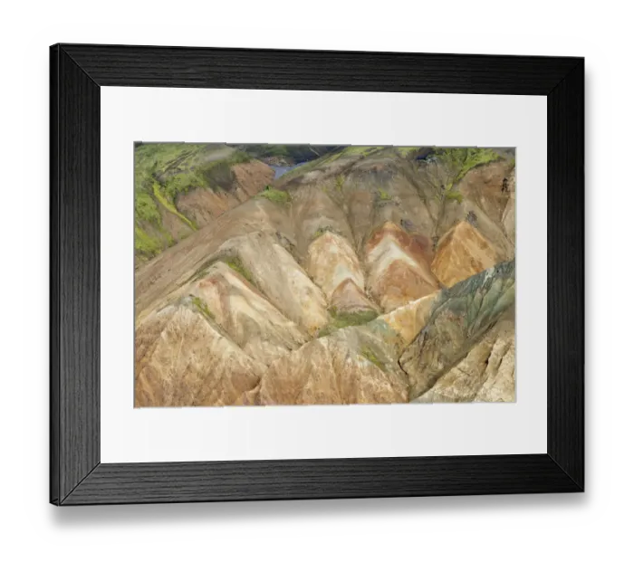 Framed Print : Colourful mountains of Landmannalaugar, Landmannalaugar, Southern Region, Iceland