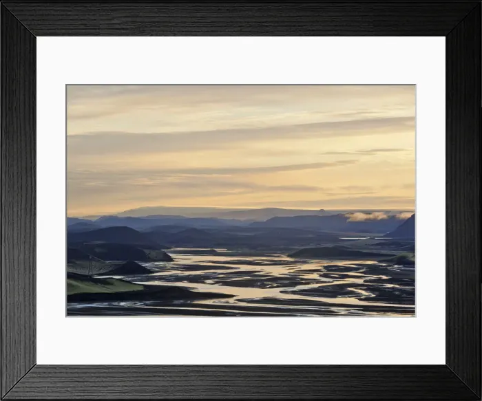 Framed Print : View over the Tungnaa River from Ljotipollur crater lake, Landmannalaugar, Southern Region, Iceland Framed Print : View over the Tungnaa River from Ljotipollur crater lake, Landmannalaugar, Southern Region, Iceland