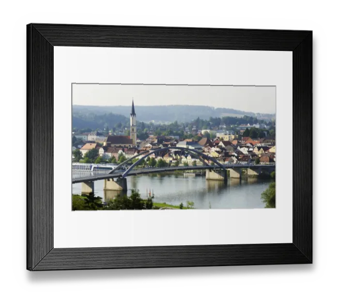 Framed Print : View over the Danube River towards Vilshofen, Parish Church of St. John the Baptist, Lower Bavaria, Bavaria, Germany, Europe, PublicGround Framed Print : View over the Danube River towards Vilshofen, Parish Church of St. John the Baptist, Lower Bavaria, Bavaria, Germany, Europe, PublicGround