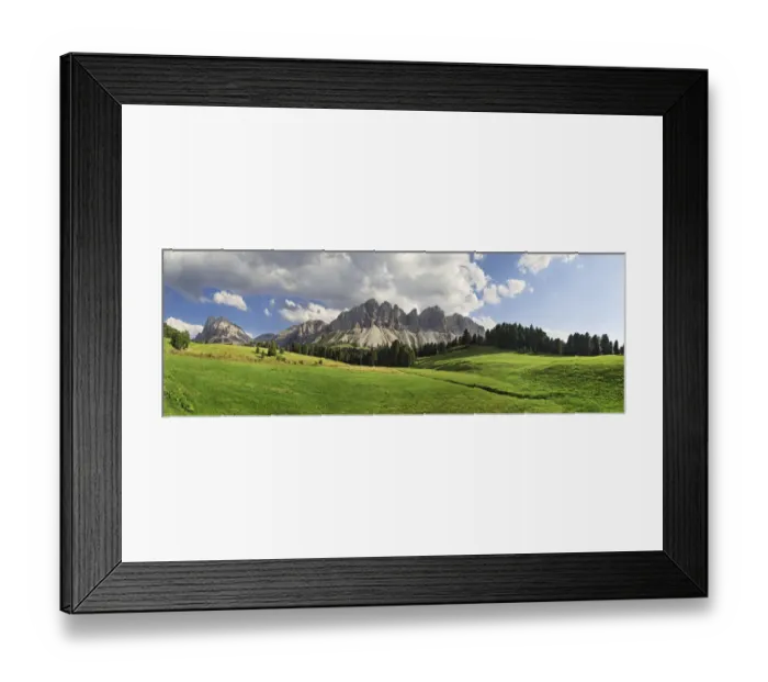 Framed Print : Panoramic view of the Rungtscher Wiesen meadows near Halslhuette mountain lodge and Edelweisshuette mountain lodge, view of the Afer Geisler group and Peitlerkofel mountain, Wuerzjoch ridge, Villnoesstal valley, Dolomites, province of Bolzano-Bozen Framed Print : Panoramic view of the Rungtscher Wiesen meadows near Halslhuette mountain lodge and Edelweisshuette mountain lodge, view of the Afer Geisler group and Peitlerkofel mountain, Wuerzjoch ridge, Villnoesstal valley, Dolomites, province of Bolzano-Bozen