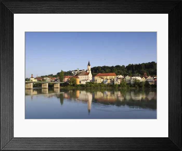 Framed Print : Passau, view over the Inn River towards Innstadt with the Church of St. Gertraud and Mariahilf, Marienbruecke bridge, Lower Bavaria, Bavaria, Germany, Europe, PublicGround Framed Print : Passau, view over the Inn River towards Innstadt with the Church of St. Gertraud and Mariahilf, Marienbruecke bridge, Lower Bavaria, Bavaria, Germany, Europe, PublicGround