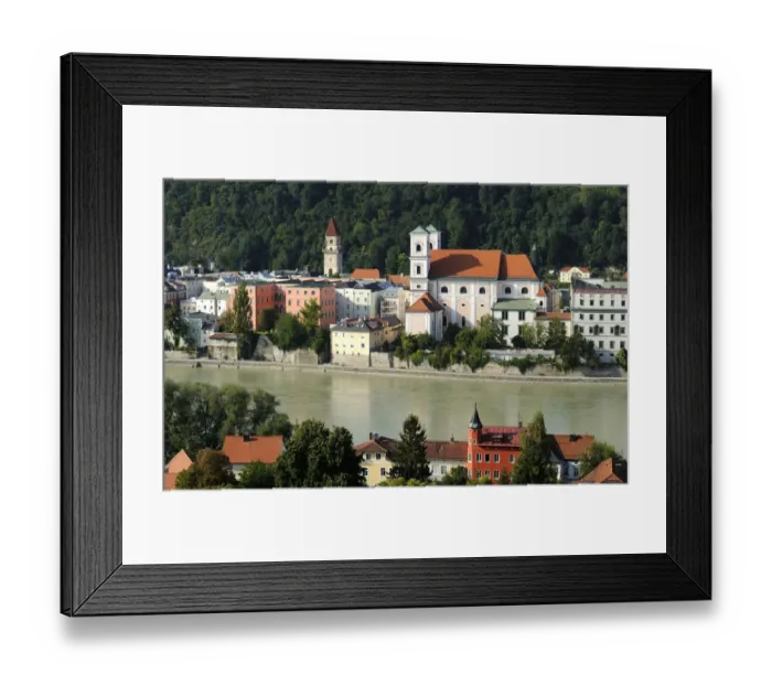 Framed Print : Passau, view over the Inn River with St. Michaels Church, Lower Bavaria, Bavaria, Germany, Europe, PublicGround Framed Print : Passau, view over the Inn River with St. Michaels Church, Lower Bavaria, Bavaria, Germany, Europe, PublicGround
