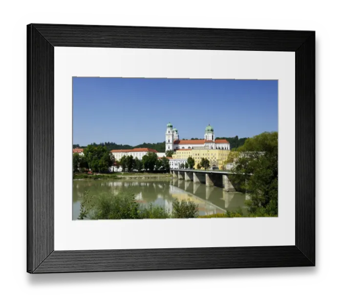 Framed Print : Passau, St. Stephans Cathedral, Marienbruecke or Marys Bridge crossing the Inn River, Lower Bavaria, Bavaria, Germany, Europe, PublicGround Framed Print : Passau, St. Stephans Cathedral, Marienbruecke or Marys Bridge crossing the Inn River, Lower Bavaria, Bavaria, Germany, Europe, PublicGround