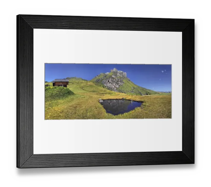 Framed Print : Small lake or pond at Mt Peitlerkofel, Sasso delle Putia, with mountain hut, Villnoess, Funes, Dolomites, South Tyrol, Italy, Europe Framed Print : Small lake or pond at Mt Peitlerkofel, Sasso delle Putia, with mountain hut, Villnoess, Funes, Dolomites, South Tyrol, Italy, Europe