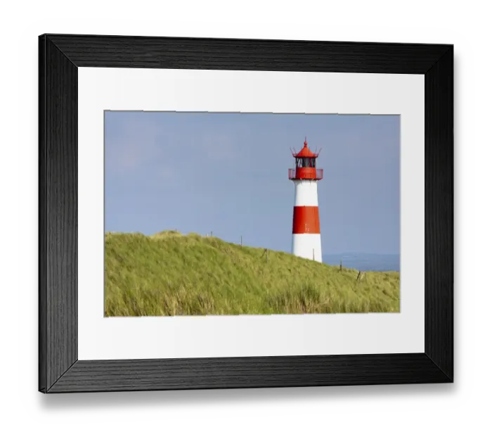 Framed Print : Lighthouse of List Ost on the Sylt peninsula of Ellenbogen, Sylt, North Frisia, Schleswig-Holstein, Germany, Europe, PublicGround