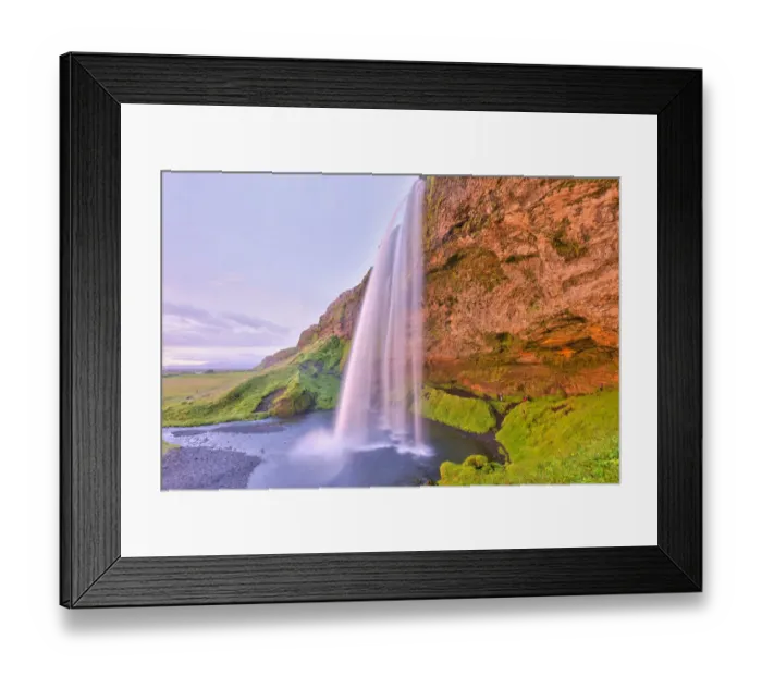 Framed Print : Seljalandsfoss waterfall in the evening light, Iceland Framed Print : Seljalandsfoss waterfall in the evening light, Iceland
