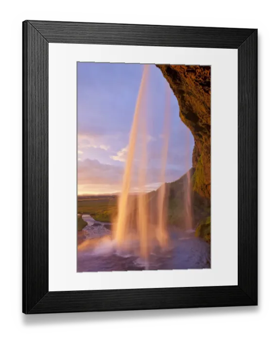 Framed Print : Seljalandsfoss waterfall in the evening light, Seljalandsfoss, Iceland Framed Print : Seljalandsfoss waterfall in the evening light, Seljalandsfoss, Iceland