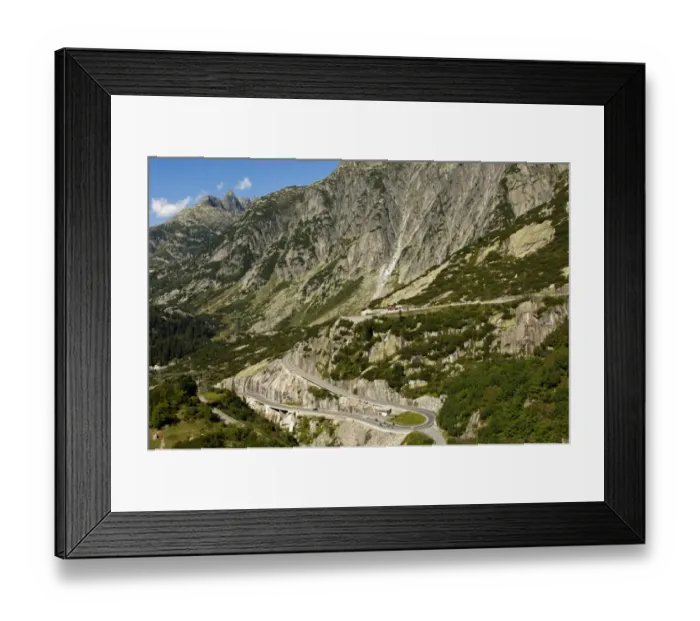 Framed Print : Winding road, serpentines, section of the Grimsel Pass Road, Grimsel region, Switzerland, Europe Framed Print : Winding road, serpentines, section of the Grimsel Pass Road, Grimsel region, Switzerland, Europe