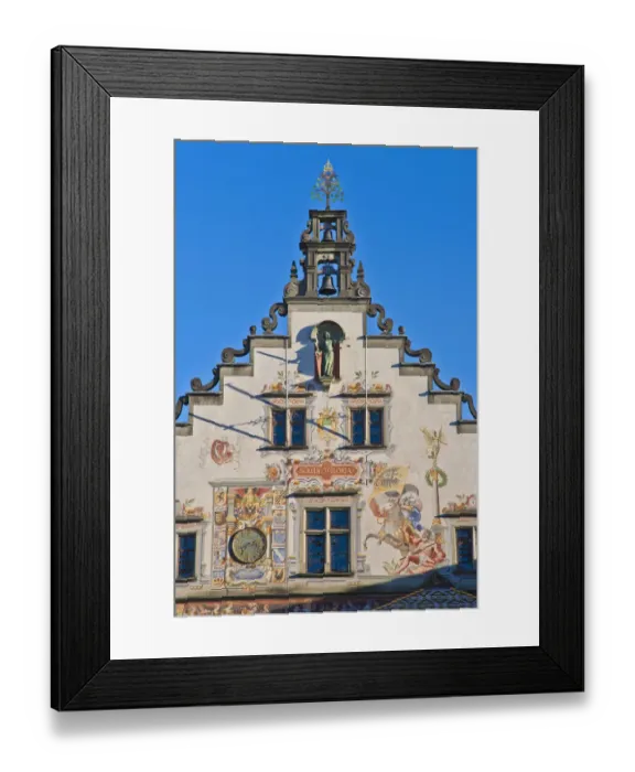 Framed Print : Ornate facade, Renaissance style, paintings, old town hall, Lindau, Lake Constance, Bavaria, Germany, Europe Framed Print : Ornate facade, Renaissance style, paintings, old town hall, Lindau, Lake Constance, Bavaria, Germany, Europe