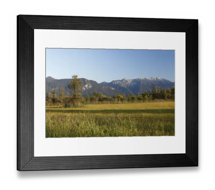 Framed Print : Murnauer Moos marshland and Ester Mountains, Murnau, Blaues Land region, Upper Bavaria, Bavaria, Germany, Europe, PublicGround