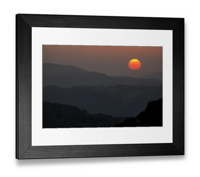 Framed Print : Sunset over Andalusian landscape, Ronda, Malaga province, Andalusia, Spain