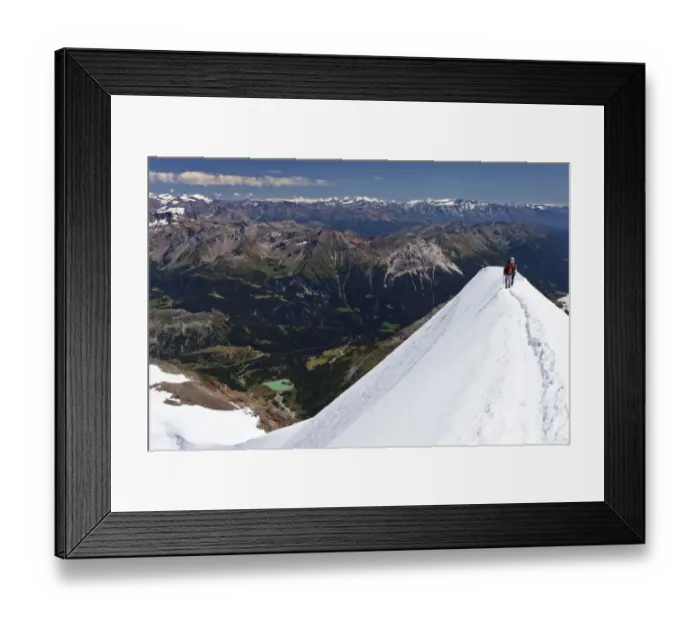 Framed Print : Climbers on the summit ridge of Piz Palue Mountain, Grisons, Switzerland, Europe Framed Print : Climbers on the summit ridge of Piz Palue Mountain, Grisons, Switzerland, Europe