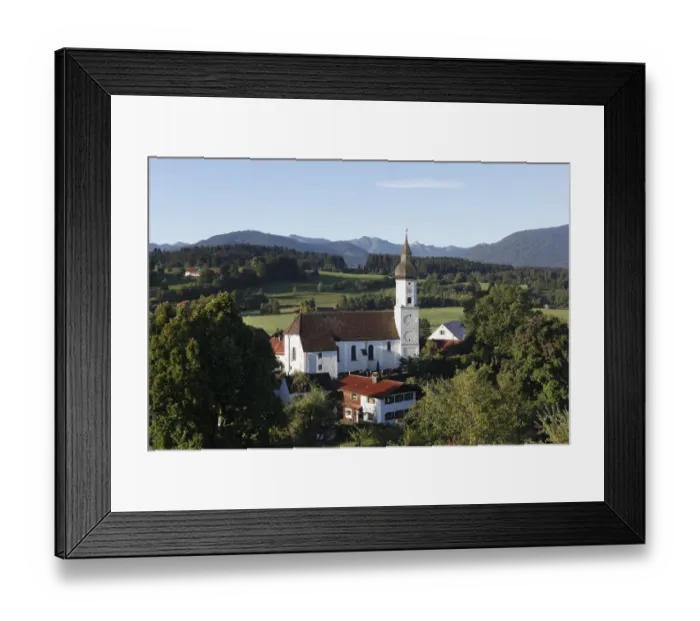 Framed Print : Town view with parish church of St. George, Bad Bayersoien, Pfaffenwinkel, Upper Bavaria, Bavaria, Germany, Europe, PublicGround Framed Print : Town view with parish church of St. George, Bad Bayersoien, Pfaffenwinkel, Upper Bavaria, Bavaria, Germany, Europe, PublicGround