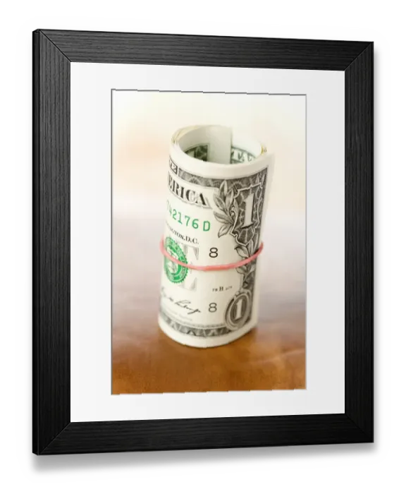 Framed Print : Bundle of dollar bills Framed Print : Bundle of dollar bills