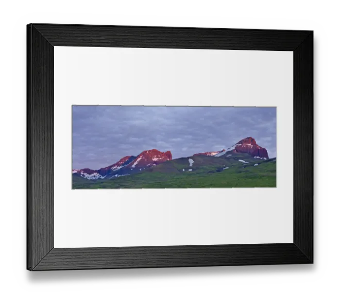 Framed Print : Dyrfjoell massif in the morning light, Bakkageroi, Iceland, Europe Framed Print : Dyrfjoell massif in the morning light, Bakkageroi, Iceland, Europe