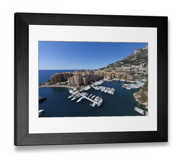Framed Print : Port Fontvieille harbour, Monaco-Fontvieille, Monte Carlo, principality of Monaco, Cote dAzur, Mediterranean, Europe, PublicGround