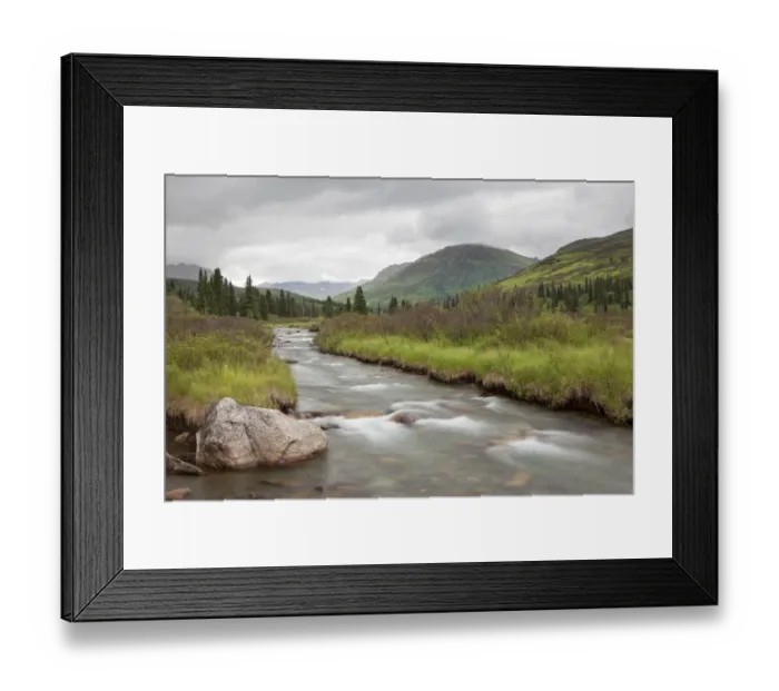 Framed Print : Stream in the Talkeetna Mountains, Palmer, Alaska, United States Framed Print : Stream in the Talkeetna Mountains, Palmer, Alaska, United States