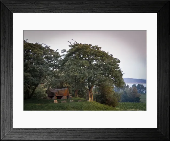Framed Print : Dolmen, salt lagoon at back, Rerik, Mecklenburg-Western Pomerania, Germany
