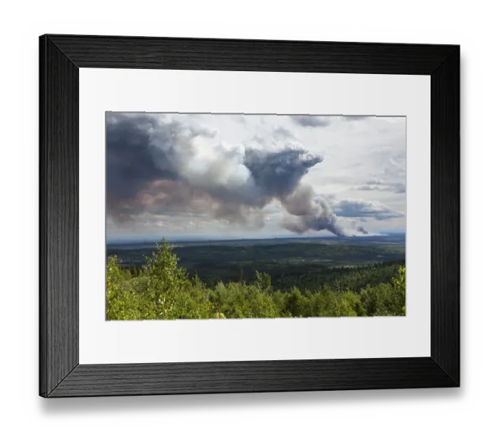 Framed Print : Forest fire after lightning stroke, south of Fairbanks, Alaska, United States Framed Print : Forest fire after lightning stroke, south of Fairbanks, Alaska, United States