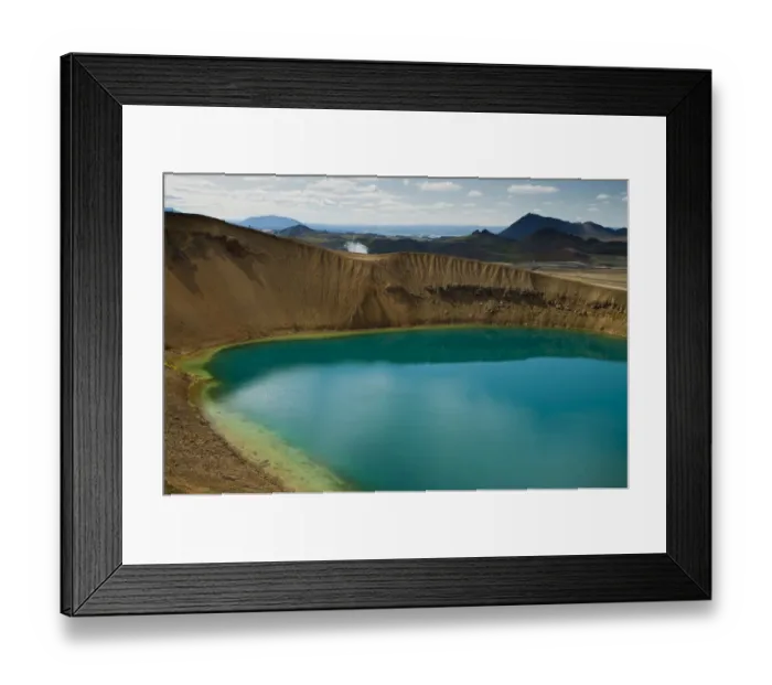 Framed Print : Lake Viti on Krafla Volcano, Norourland eystra, Nordurland, Northeast Iceland, Iceland, Europe