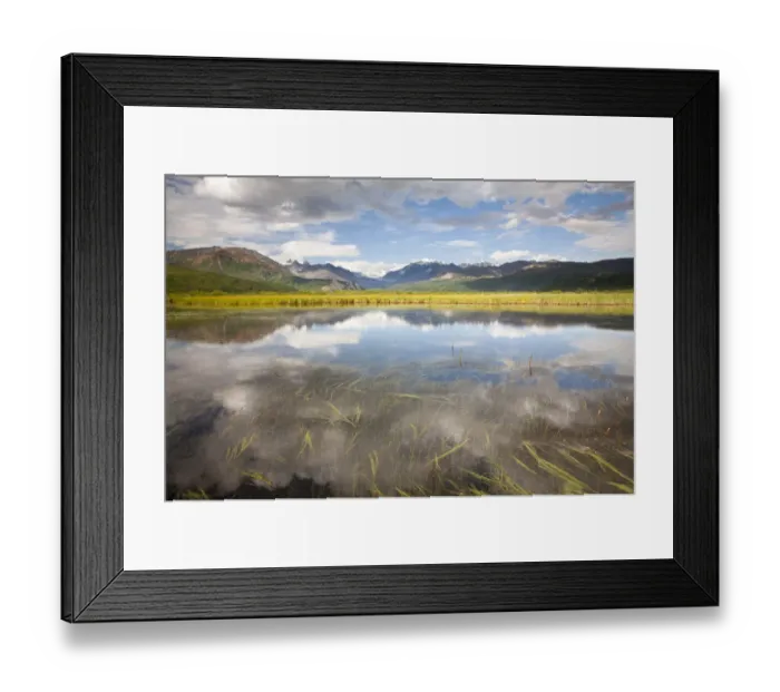 Framed Print : Small lake, Alaska Range mountain range, Alaska, United States Framed Print : Small lake, Alaska Range mountain range, Alaska, United States