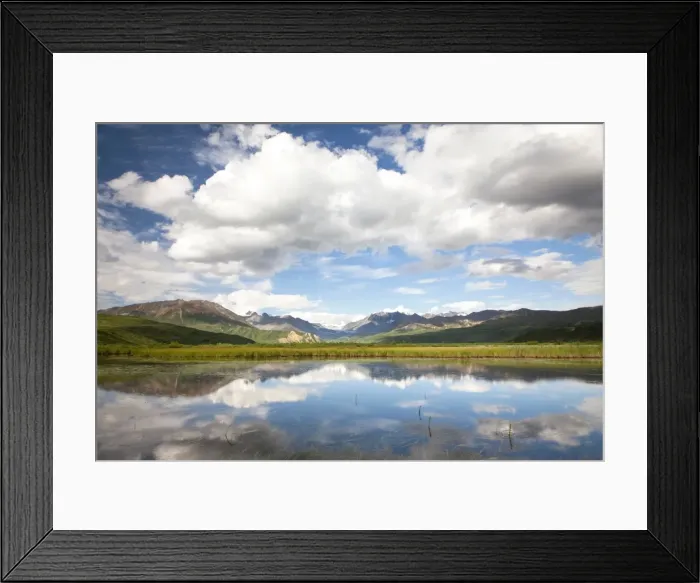 Framed Print : Small lake, Alaska Range mountain range, Alaska, United States Framed Print : Small lake, Alaska Range mountain range, Alaska, United States