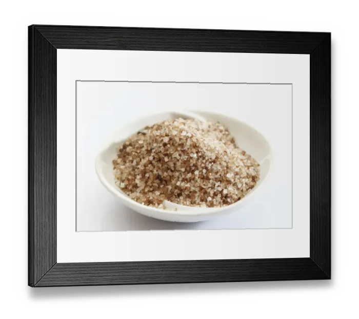 Framed Print : Green Hawaiian sea salt in a small porcelain bowl Framed Print : Green Hawaiian sea salt in a small porcelain bowl