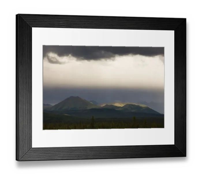 Framed Print : Rain shower over the Alaska Range, mountain range in Alaska, USA, North America Framed Print : Rain shower over the Alaska Range, mountain range in Alaska, USA, North America