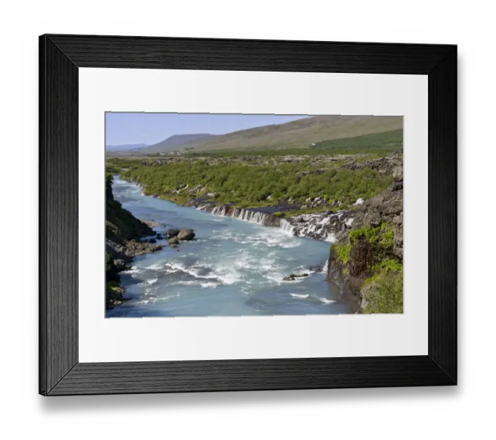 Framed Print : Hraunfossar, Husafell, Iceland, Europe Framed Print : Hraunfossar, Husafell, Iceland, Europe