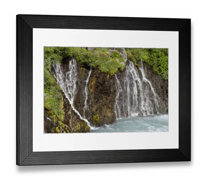 Framed Print : Hraunfossar, Husafell, Iceland, Europe Framed Print : Hraunfossar, Husafell, Iceland, Europe