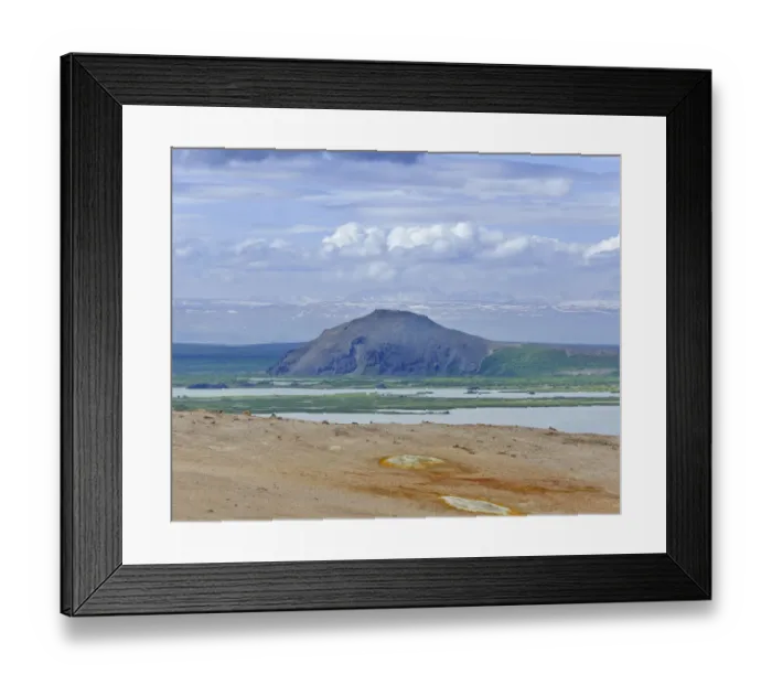 Framed Print : View from the Namafjall volcano across Myvatn to the Vindbelgjarfjall volcano, Myvatn, Iceland, Europe Framed Print : View from the Namafjall volcano across Myvatn to the Vindbelgjarfjall volcano, Myvatn, Iceland, Europe