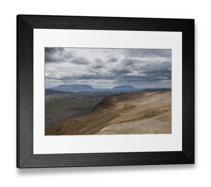 Framed Print : View from the Namafjall volcano across the Burfellshraun lava field, Myvatn, Iceland, Europe Framed Print : View from the Namafjall volcano across the Burfellshraun lava field, Myvatn, Iceland, Europe